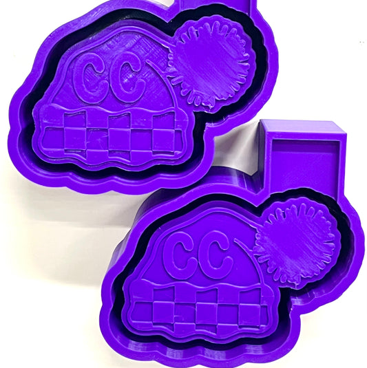 Checkered Winter Hat Beanie Vent Clip Molds