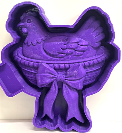 Nesting Hen with Bow 3D Mold