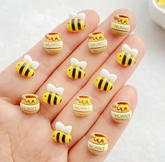 Honey Bees Mini Resin Charms - 10 pc