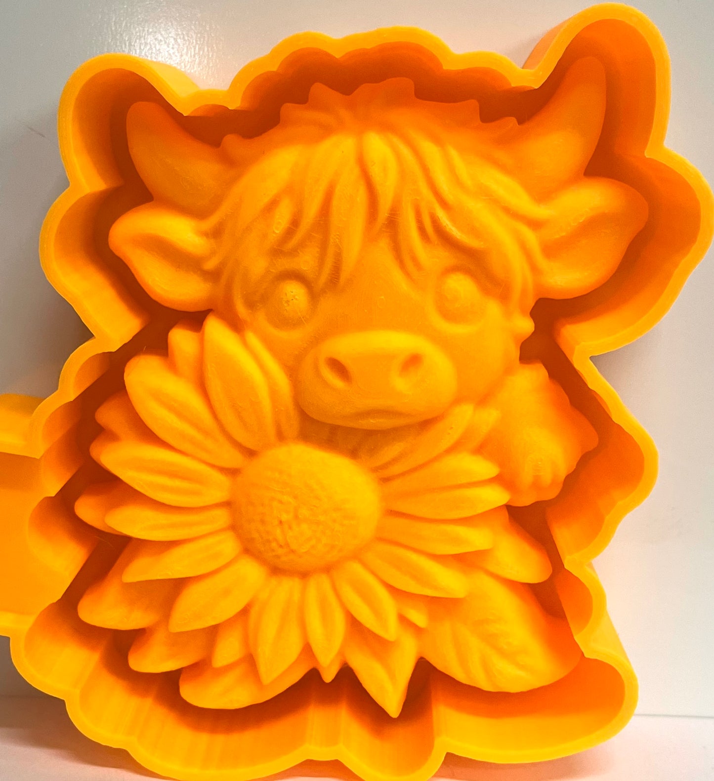 Highland Cow with Sunflower 3D Mold