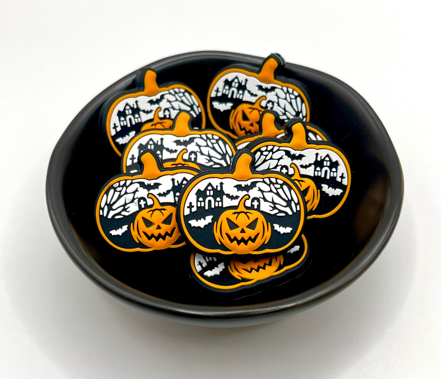 Halloween Scene Pumpkin Focal Bead