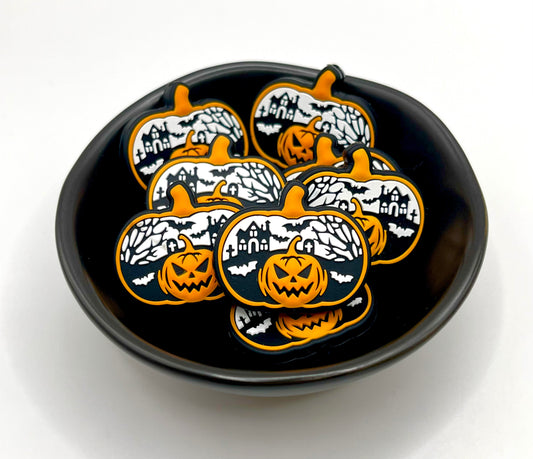 Halloween Scene Pumpkin Focal Bead