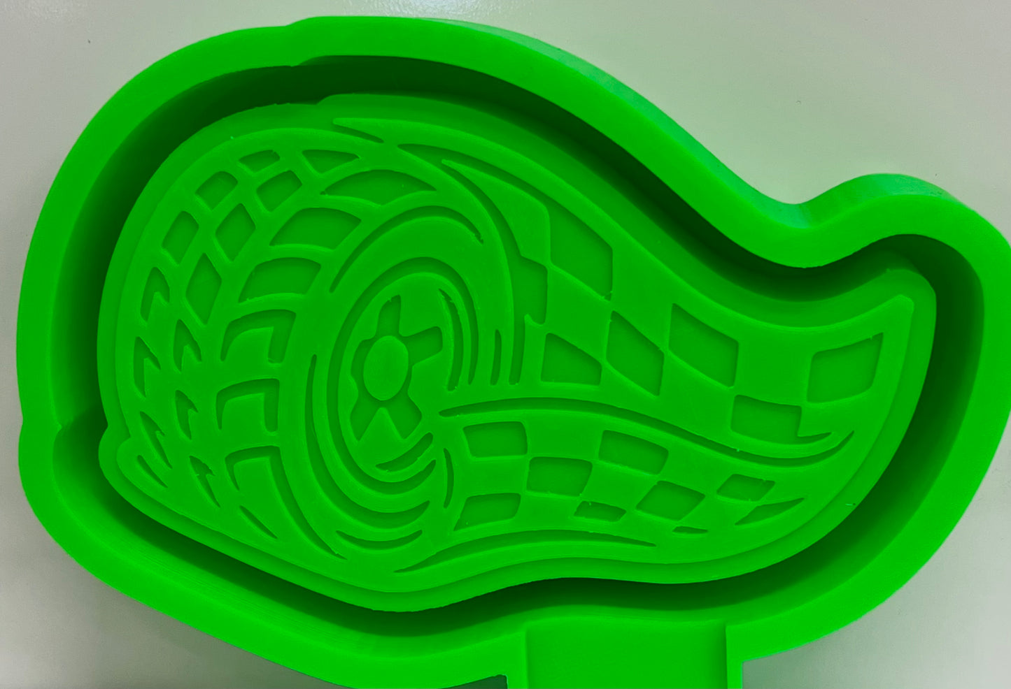 Race Tire with Checkered Flag Mold