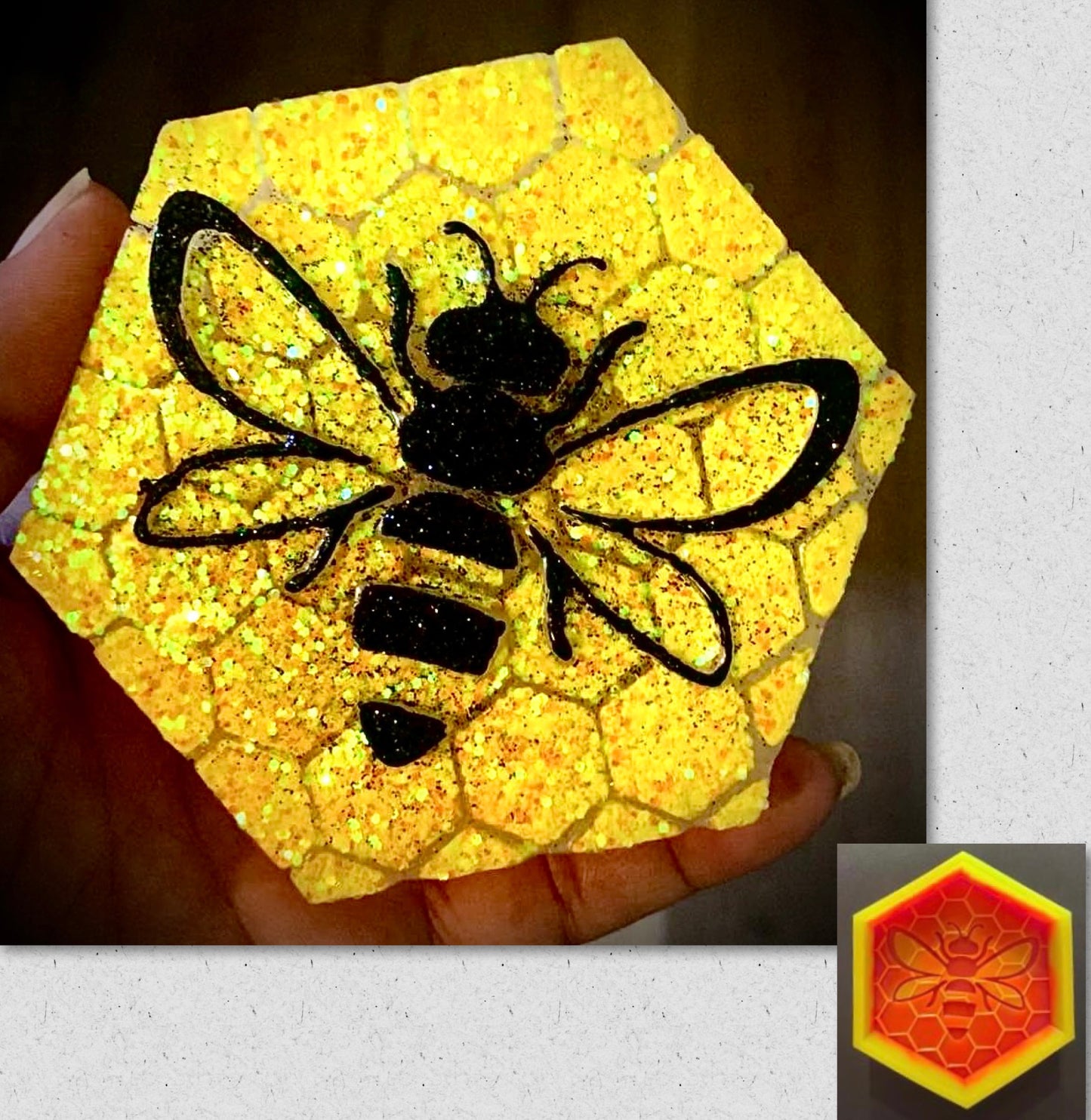 Bumble Bee On Honeycomb Mold