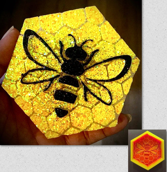 Bumble Bee On Honeycomb Mold