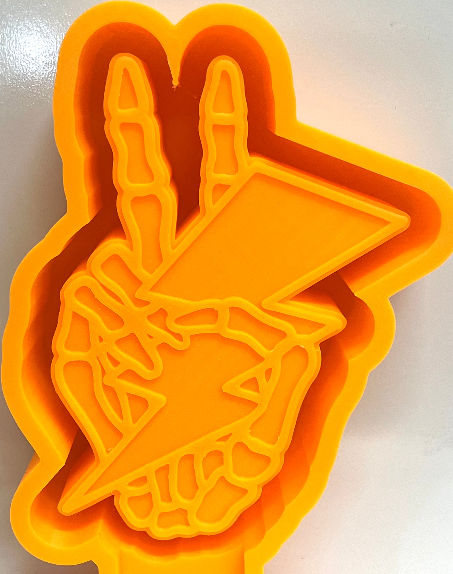 Lightening Bolt Peace Skeleton Hand Mold
