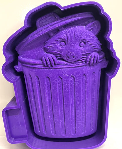 3D Raccoon In Trash Can Mold
