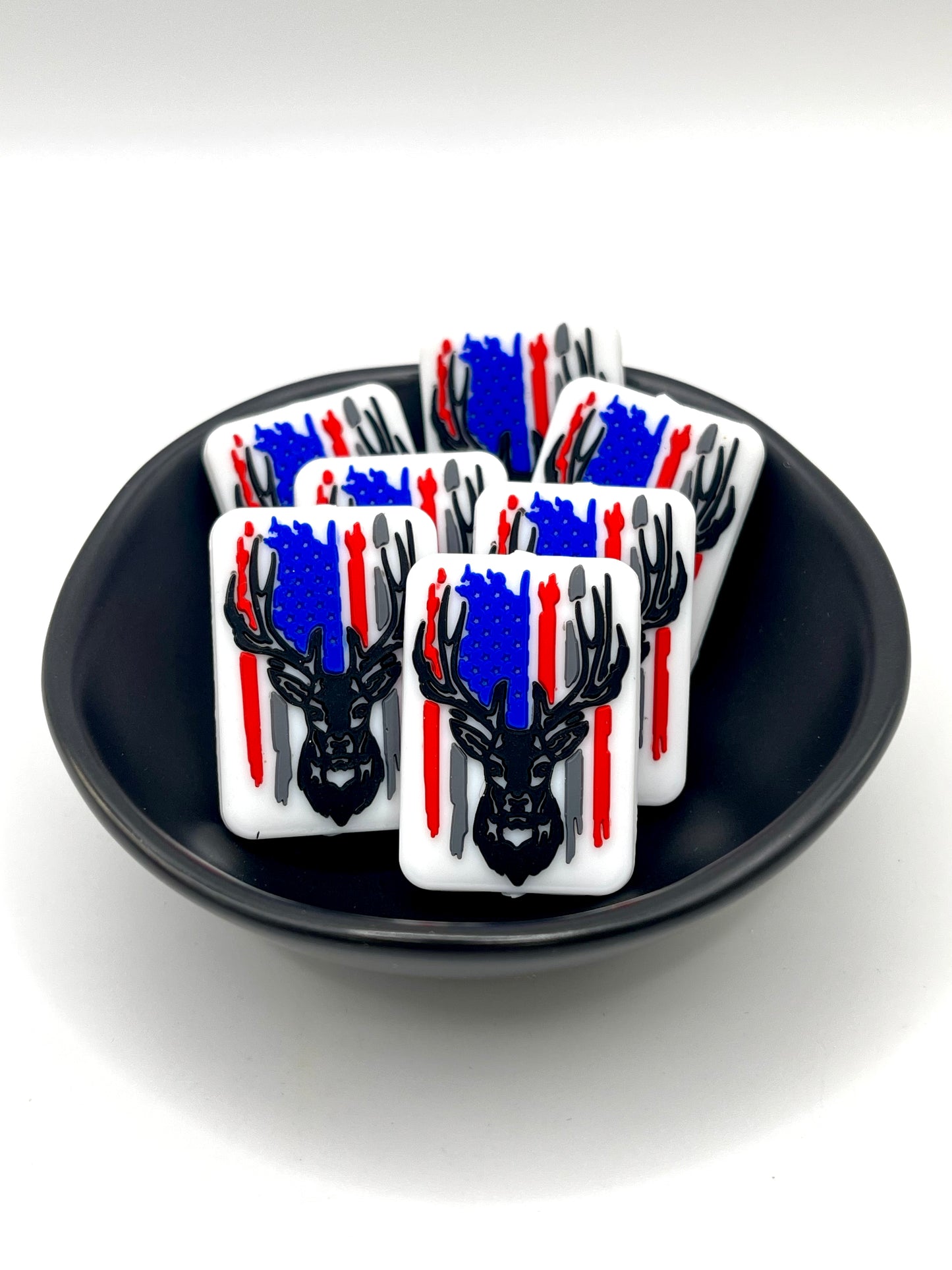USA Flag Deer Focal Bead