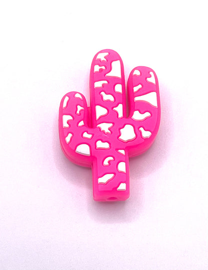 Cow Print Cactus Focal Bead