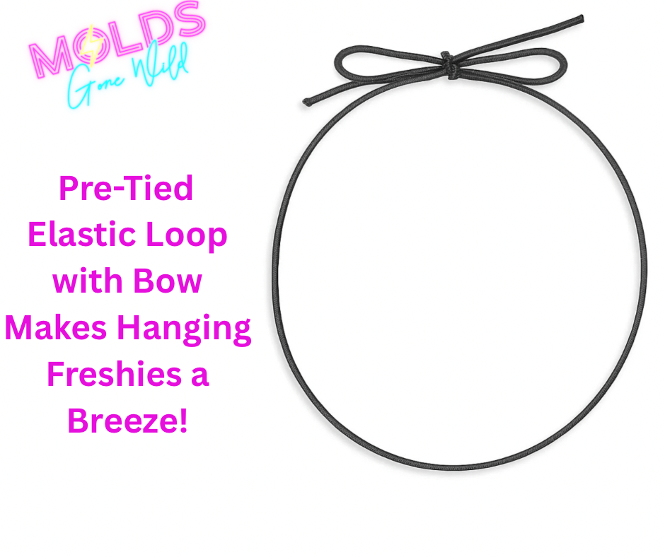 Pre-Tied 10” Elastic Loop with Bow- Pkg of 50 – Molds Gone Wild