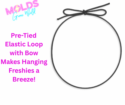 Pre-Tied 10” Elastic Loop with Bow- Pkg of 50