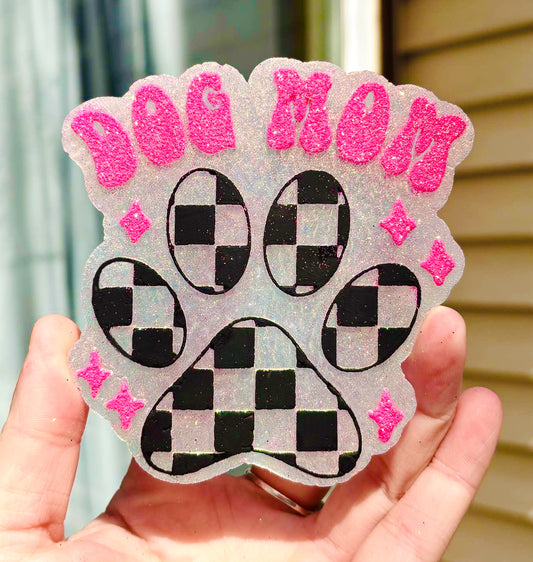 Checkered Paw Dog Mom Mold