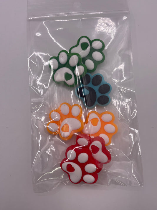 Discounted Paw Print Focal Beads - 7ct
