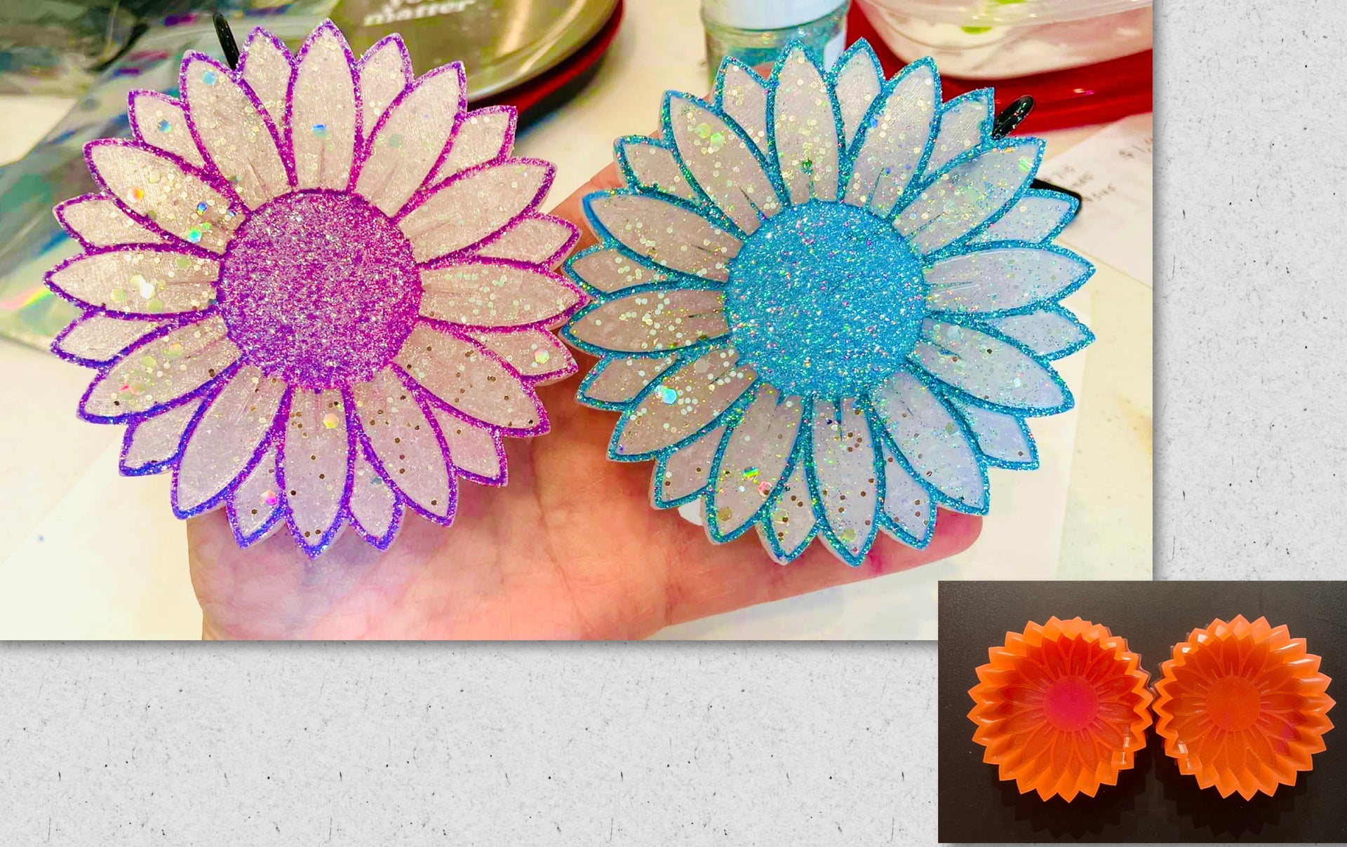 Sunflower Vent Clip tray Freshie Mold