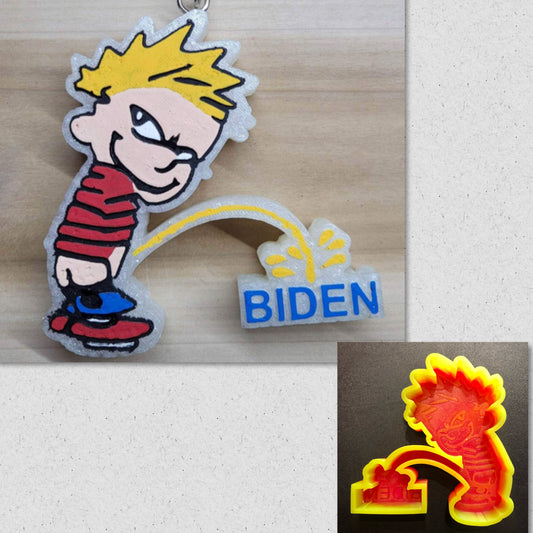 Calvin Peeing On Biden Mold